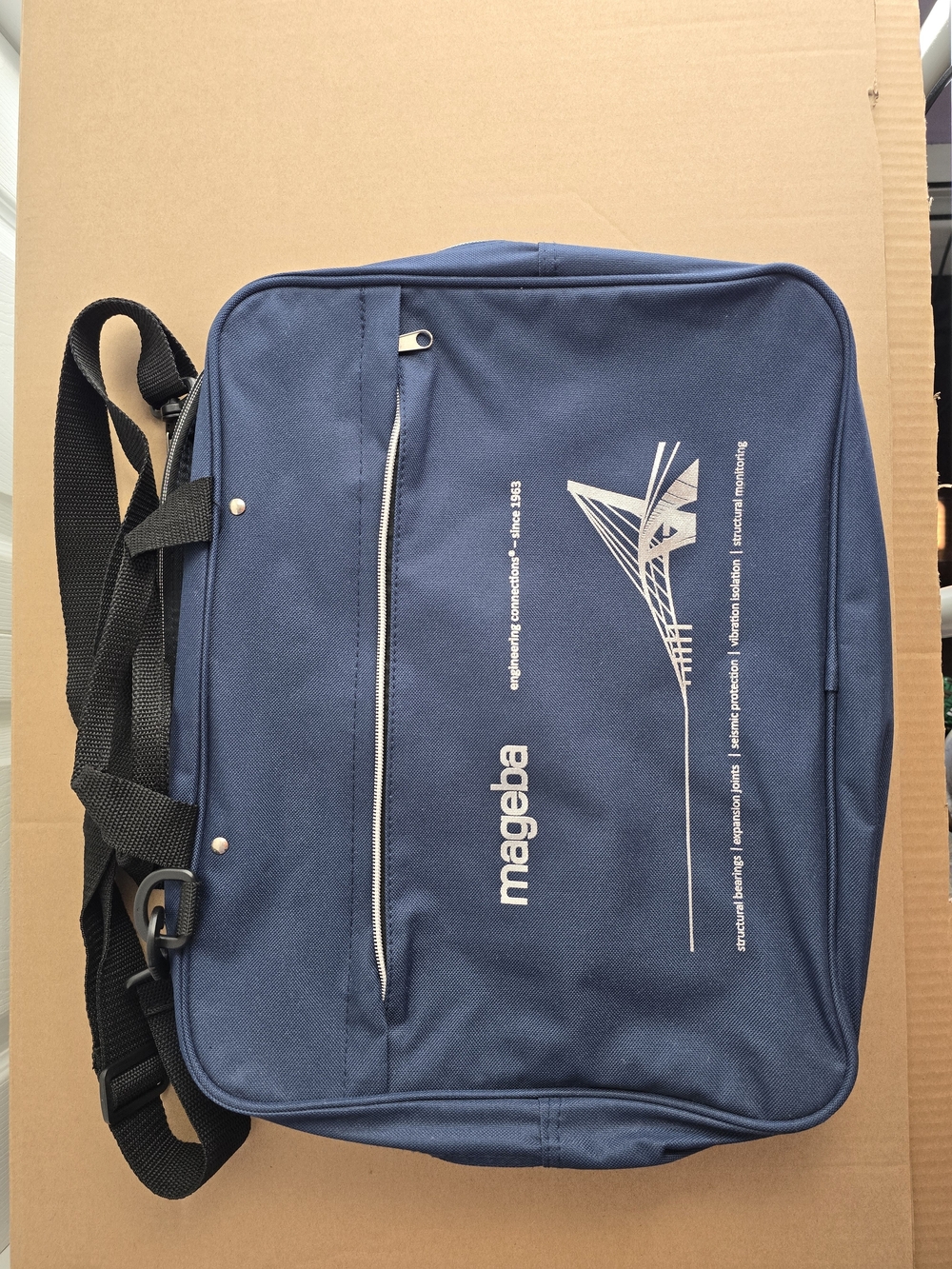 Mageba Navy Laptop Messenger Bag with Adjustable Strap